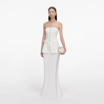 White Bandeau Maxi Dress