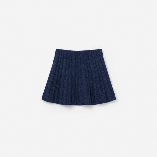 Navy Alpaca Knit Skirt