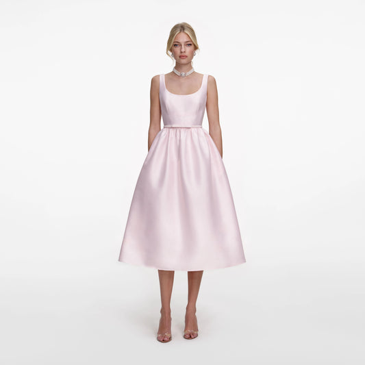 Pink Taffeta Midi Dress