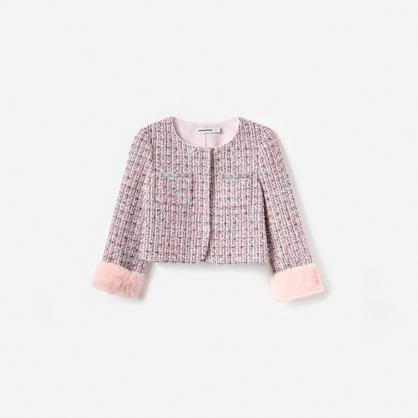Pink Boucle Fur Jacket