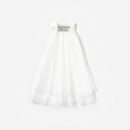 Satin Bow Embellished Veil