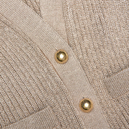 Gold Lurex Peplum Knit Mini Dress