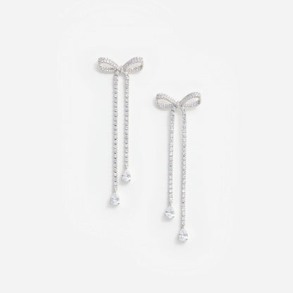 Crystal Bow Dangle Earring