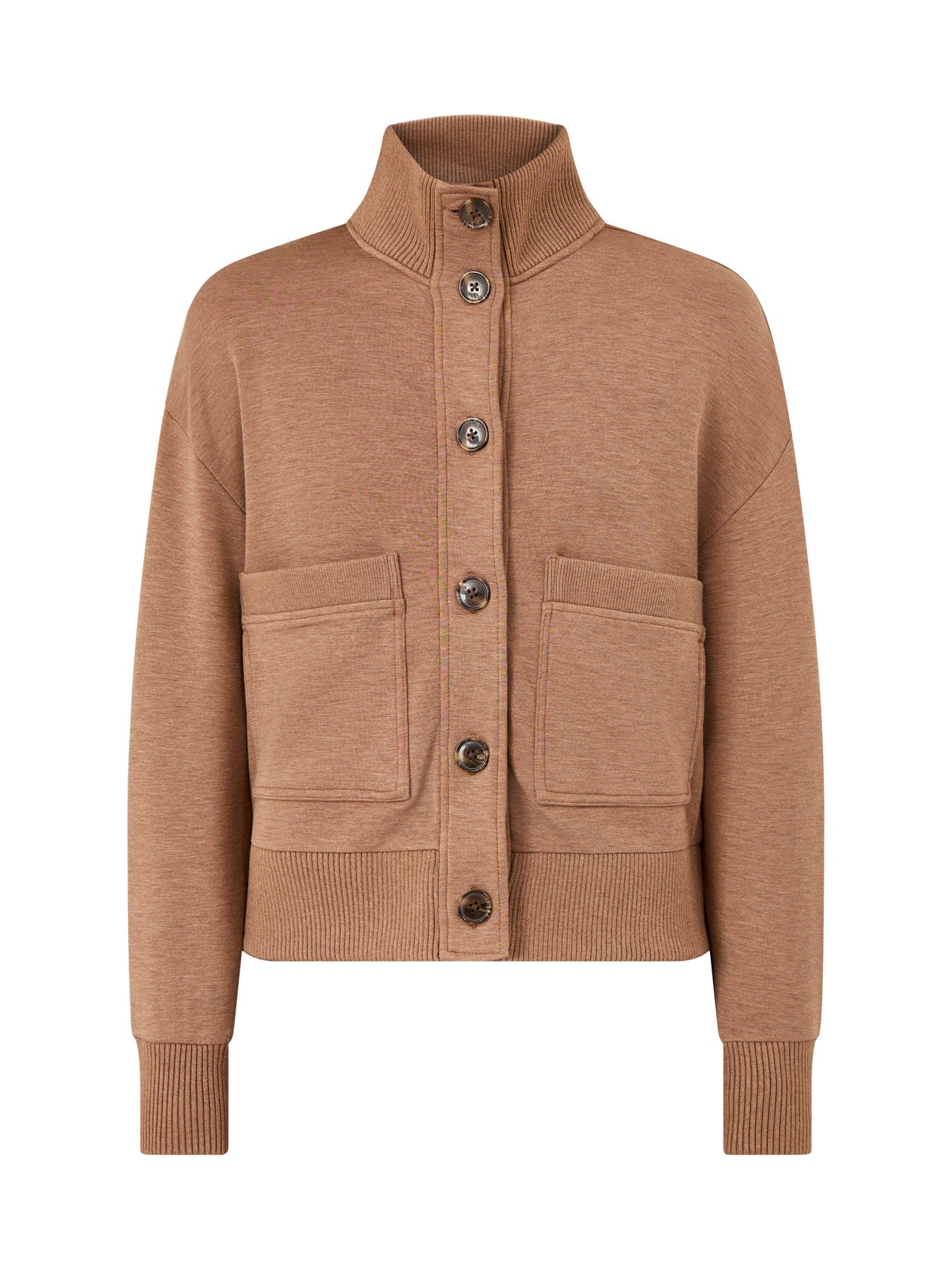 Button Through Fleece Lounge Sweatshirt Bronze