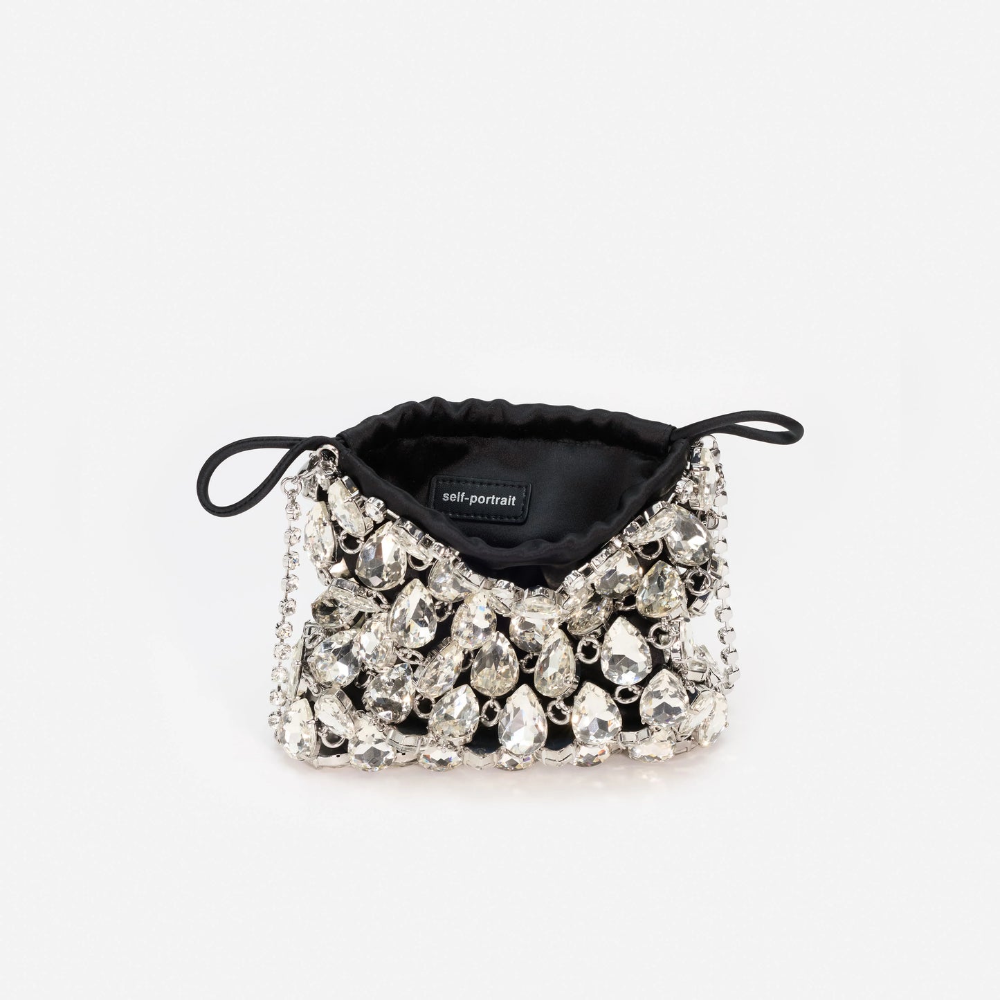 Silver Crystal Chainmail Mini Bag