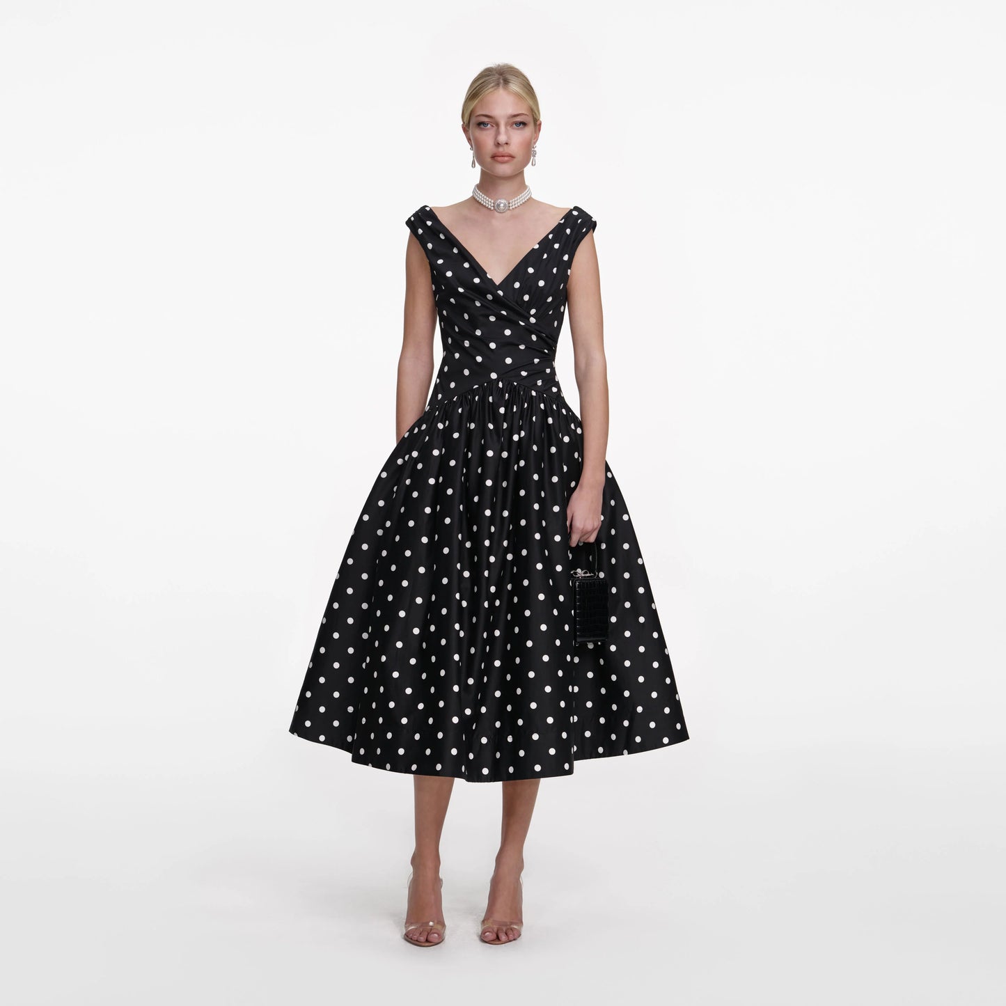 Black Cotton Midi Dress