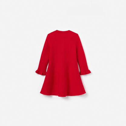 Red Flower Trim Dress