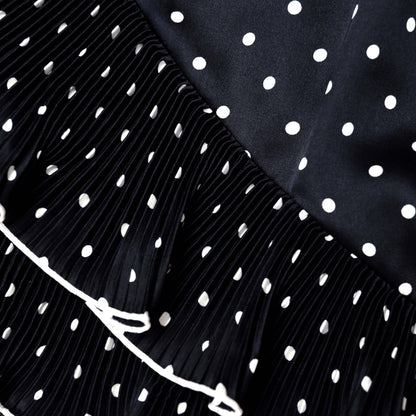 Black Polka Dot Frill Top