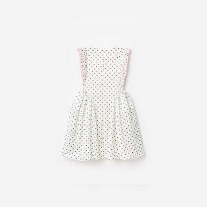 Cream Polka Dot Frill Dress