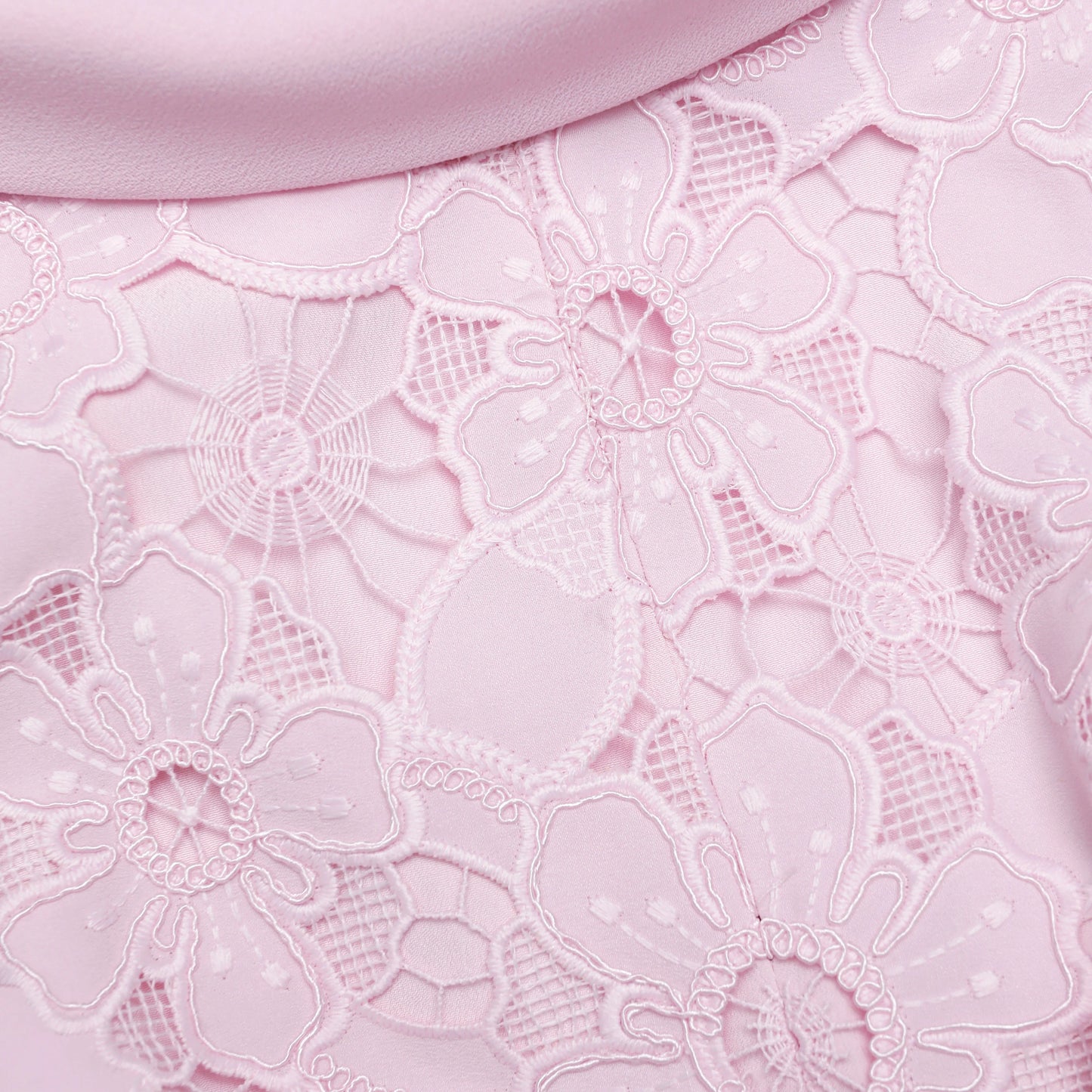 Pink Lace Scoop Back Midi Dress