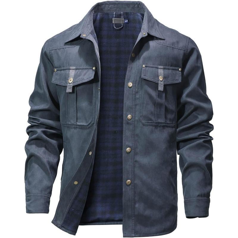 ⚡Hot Sales 49% OFF🔥Men's Flannel Lined Shacket Jacket