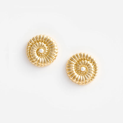 Gold Pearl Shell Earrings