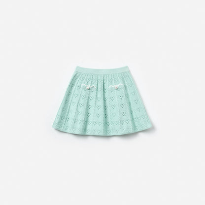 Mint Heart Knit Skirt
