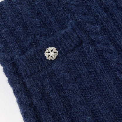 Navy Alpaca Knit Skirt