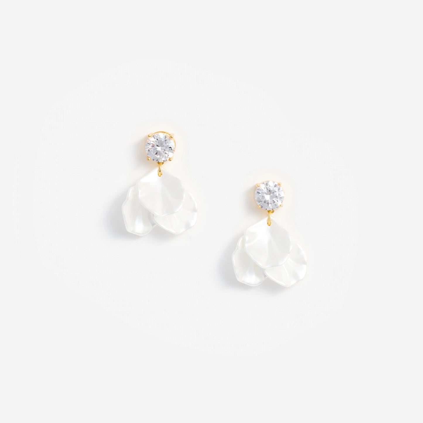Crystal Pearl Petal Earrings