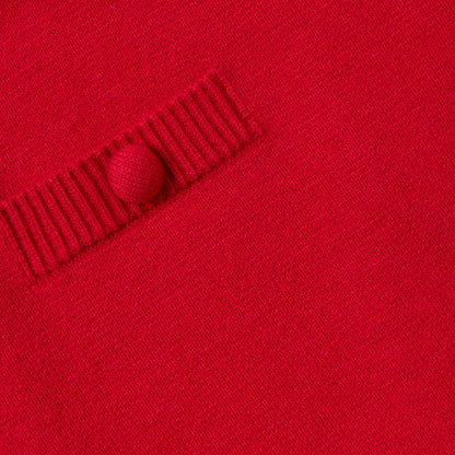 Red Flower Trim Knit Skirt