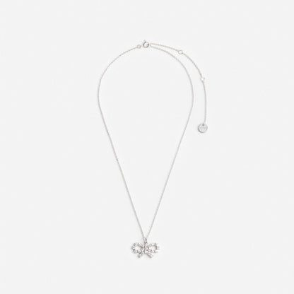 Micro Crystal Bow Necklace