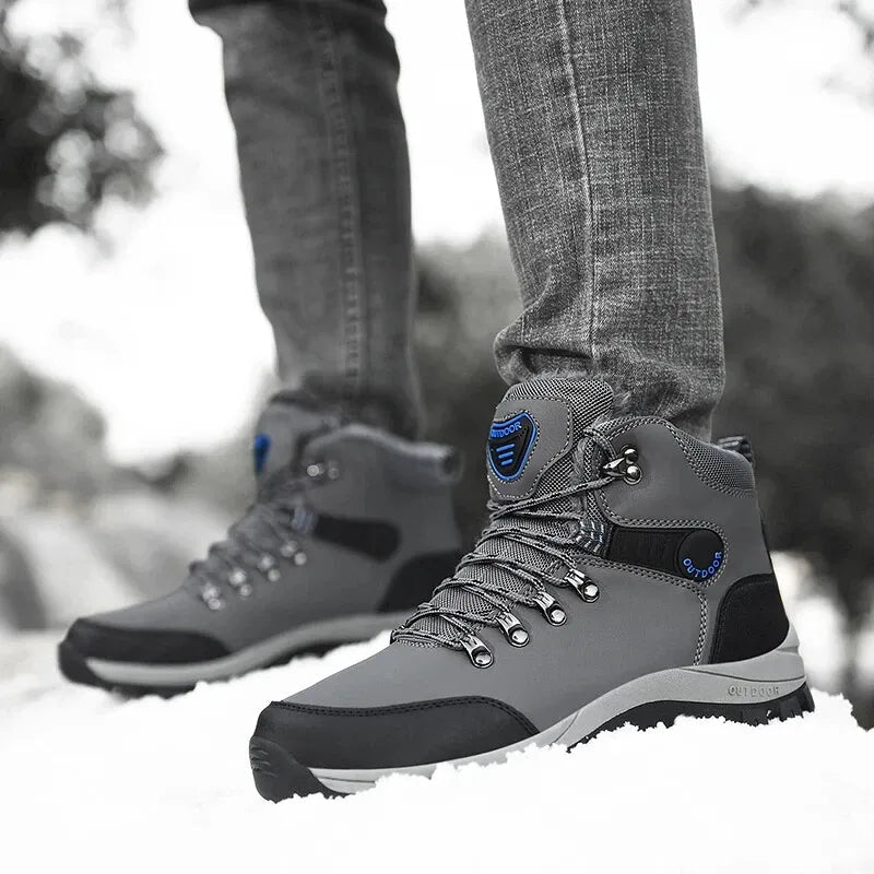 Outdoor Wear- Resistant Hiking Shoes Men Padded High-top Warm Casual Snow Boots
